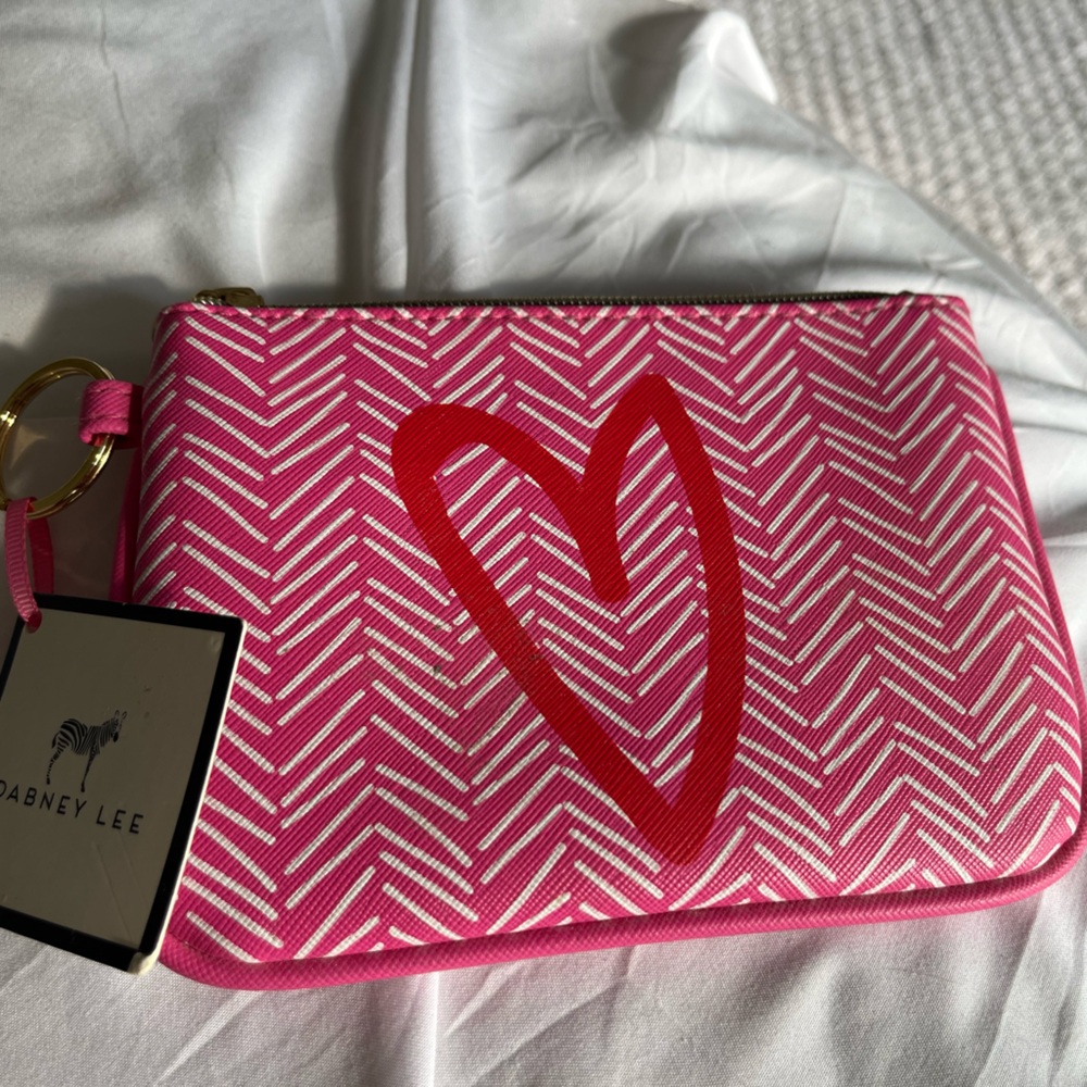 Dabney Lee Heart Mini Small Zippered Keychain Pouch Bag Valentine’s - Picture 1 of 8